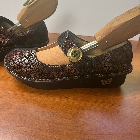 ALEGRIA Leather Mary Jane Rainbow Pink Design Shoes Clogs Size 39 9 - Picture 5 of 16